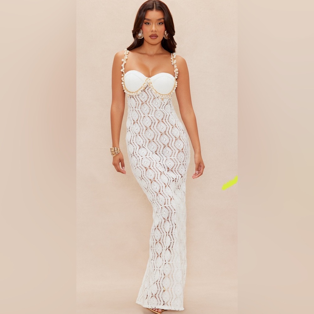 Ocean Front Crochet Maxi Dress